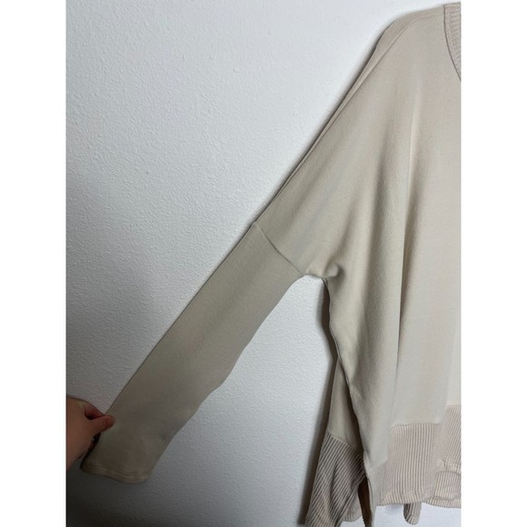 Something About You Oversized Long Sleeve Tunic Sweater Off The Shoulder Ivory - Picture 8 of 15